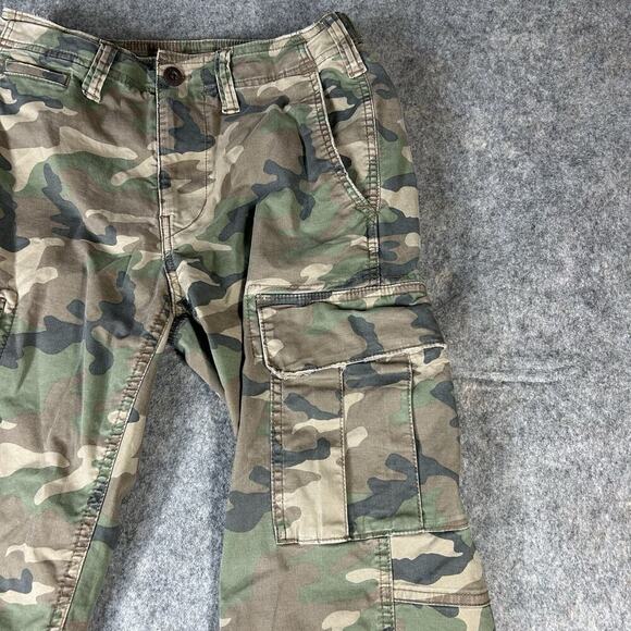 American Eagle Cargo Camouflage Pants Men's 28x28 Green Original Straight Flex - Picture 2 of 12